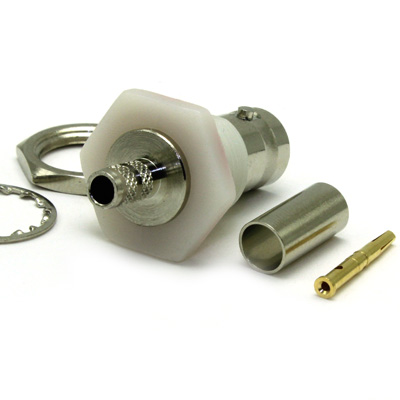BNC Insulated Rear Mount Bulkhead Straight Crimp / Crimp Jack - Image 4