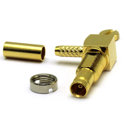 1.0/2.3 Right Angle Bulkhead Solder/Crimp Jack 75 ohm - Image 2