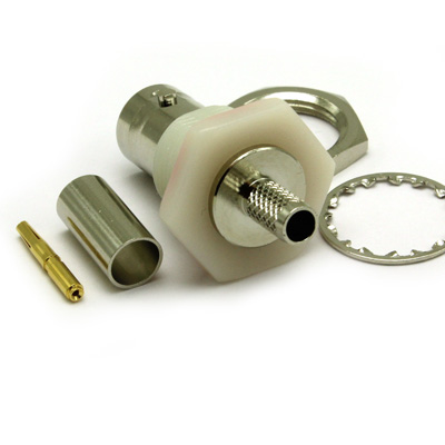 BNC Insulated Rear Mount Bulkhead Straight Crimp / Crimp Jack - Image 4