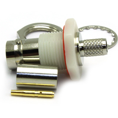 BNC Insulated Rear Mount Bulkhead Straight Crimp / Crimp Jack - Image 3