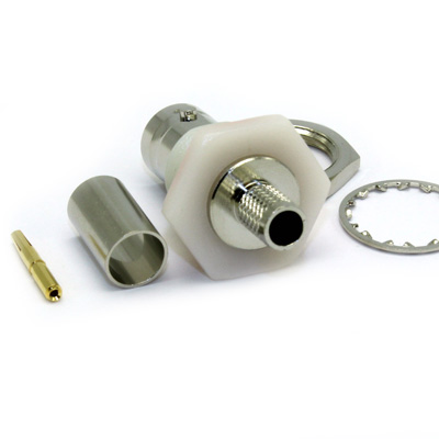 BNC Insulated Rear Mount Bulkhead Straight Crimp / Crimp Jack - Image 4