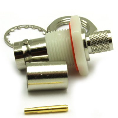 BNC Insulated Rear Mount Bulkhead Straight Crimp / Crimp Jack - Image 3