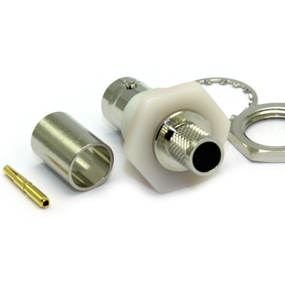 BNC Insulated Rear Mount Bulkhead Straight Crimp / Crimp Jack - Image 4