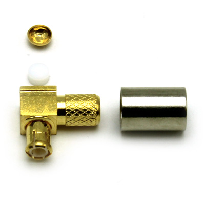 45-105-D3-AH - MCX Right Angle Solder / Crimp Plug 