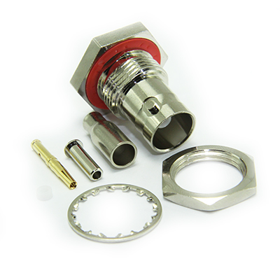 BNC Rear Mount Bulkhead Straight Crimp / Crimp 3GHz Jack ( 5 part ) - Image 3