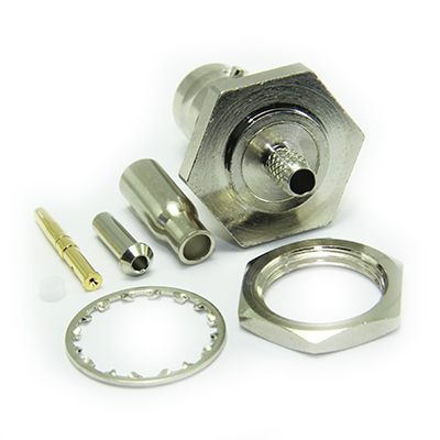 BNC Rear Mount Bulkhead Straight Crimp / Crimp 3GHz Jack ( 5 part ) - Image 4