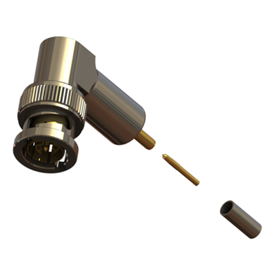 10-104-B66-AB - BNC Right Angle Crimp / Crimp Plug 6Ghz 