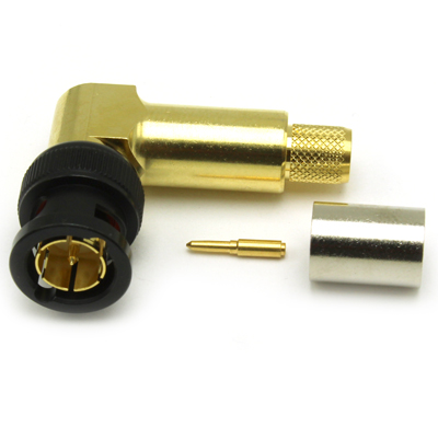 10-104-W126-FC1 - BNC Right Angle Crimp / Crimp Plug 12Ghz 