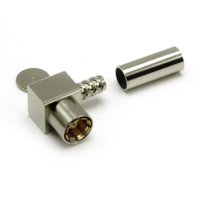 18-154-D6-AB - 0.4/2.5 Micro-miniature Right Angle Solder / Crimp 75ohm Jack (1) 