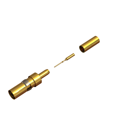 29-005-D36-AB - DIN 41626 75 Ohm Coax Crimp / Crimp Straight Plug Insert 