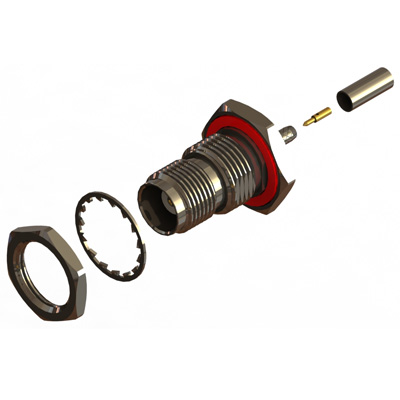 13-256-1-B3-AD - TNC Rear Mount Bulkhead Straight Crimp / Crimp Jack ( Bullet Contact ) 