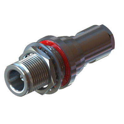 25-290-P3-AW -N Type Sealed IP68 Bulkhead Rear Mount Crimp / Top Hat Clamp Jack 