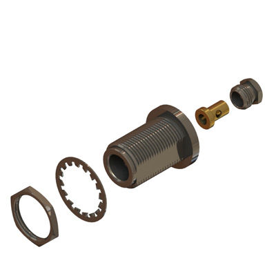 25-267-1-H3-HB - N Type Bulkhead Rear Mount Easy Fit/ Solder/Clamp Jack ( 2 Flats ) 