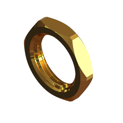 1/4 x 36 UNS x 8 mm Hexagon Nut Gold Plated - Image 1