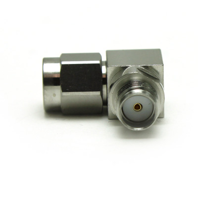 SMA IP68 Stainless Steel Right Angle Plug to Jack Adaptor, - Image 3