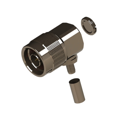 25-105-B3-AH - N Type Right Angle Solder / Crimp Plug 