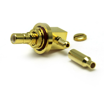 32-271-D10-AA - SMB Right Angle Bulkhead Solder/Crimp Jack IP68 Unmated 