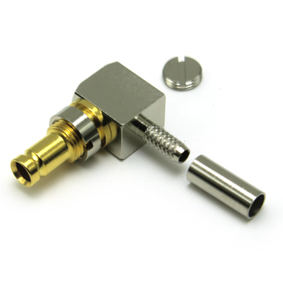 52-271-D6-AB - 1.0/2.3 Right Angle Bulkhead Solder/Crimp Jack 75 ohm 
