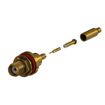 30-290-D10-AA - SMA Rear Mount Bulkhead Crimp/Crimp Jack IP68 Unmated 
