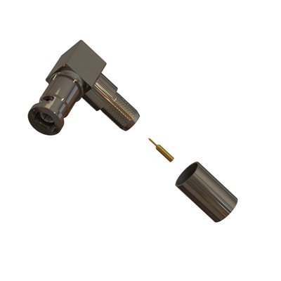 67-104-B126-FC Micro BNC Right Angle Crimp/Crimp Plug (12G) 