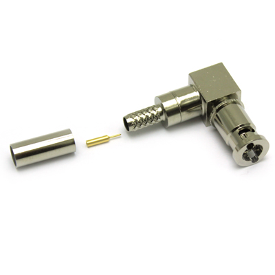 Micro BNC Right Angle Crimp / Crimp Plug 75 ohm 12GHz - Image 1