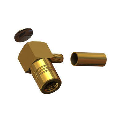 32-105-1-D3-AD - SMB Closed Entery Right Angle Solder / Crimp Plug 