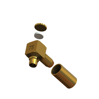 47-105-D6-AB - MMCX 75 Ohm Right Angle Solder / Crimp Plug 