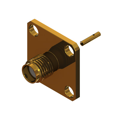 30-279-D3-HA-17.5 - SMA 4 Hole 17.5mm Flange Direct Solder Jack 