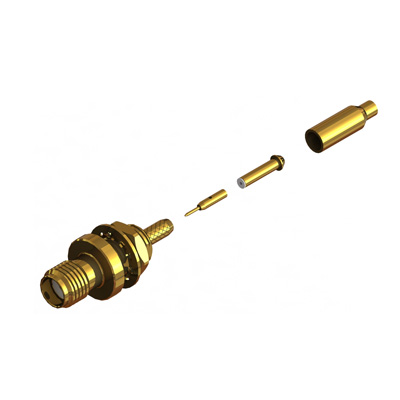 30-291-D3-AA - SMA Front Mount Bulkhead Crimp/Crimp Jack IP68 Mated 