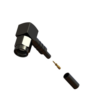 31-104-J10-AD - SMA Reverse Polarity IP68 Right Angle Crimp/Crimp Plug 