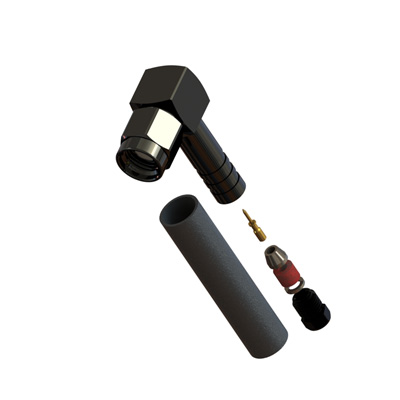 31-112-J3-AD - SMA Reverse Polarity IP68 Right Angle Crimp/Clamp Plug 
