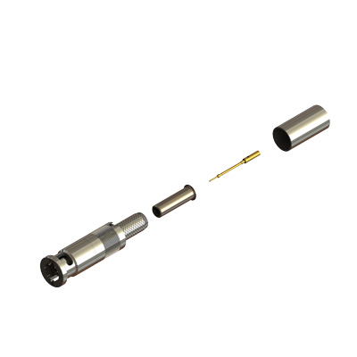 67-005-B66-FT-Bulk - Micro BNC Straight Crimp / Crimp Plug 75 ohm 12GHz 