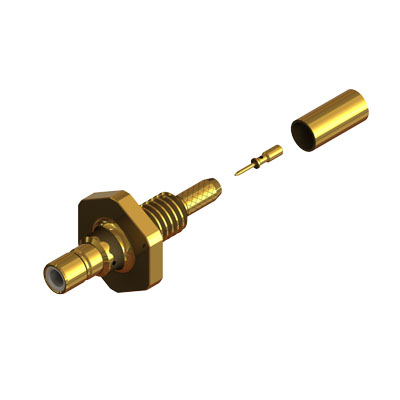 32-245-1-D10-AD - SMB Front Mount Screw In Bulkhead Crimp / Crimp Jack IP68 Un-Mated 