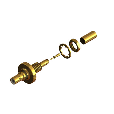 32-245-D10-AD - SMB Front Mount Bulkhead Crimp / Crimp Jack IP68 Un-Mated 