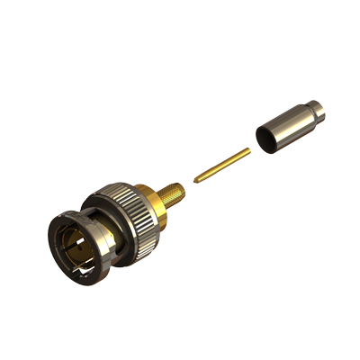 10-005-D126-BS -  Ultra HD 12G BNC Straight Crimp / Crimp Plug  75 Ohm 