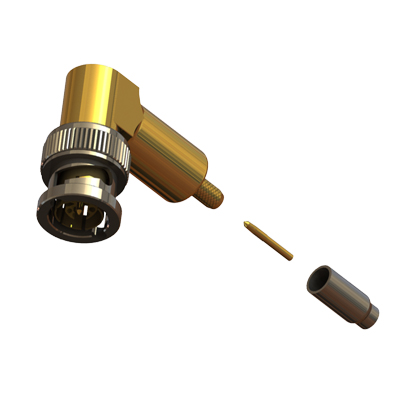 10-104-D126-BS - BNC Right Angle Crimp / Crimp Plug 12Ghz 