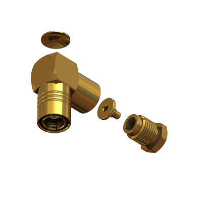 32-101-D3-AA - SMB Right Angle Solder / Braid Clamp Plug 