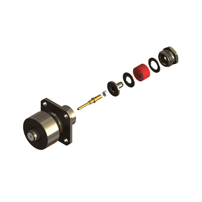 99-276-H3-AH - Magnetic Coupled 4 Hole Flange Bulkhead Top Hat Clamp Jack 