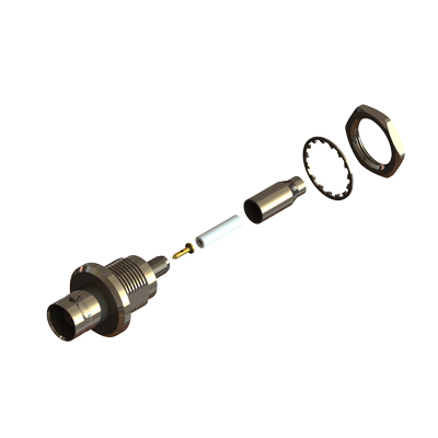 10-264-1-B3-AD - BNC Front Mount IP68 Bulkhead Bullet Crimp/Crimp Jack 
