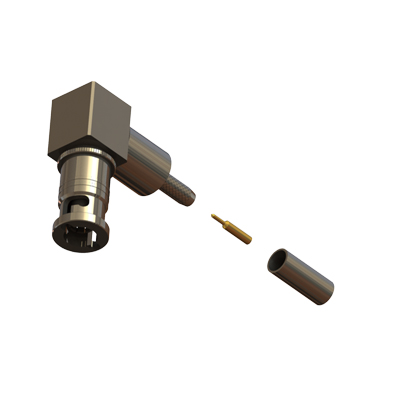 67-104-B3-AD- Micro BNC Right Angle Crimp / Crimp Plug 50 ohm 