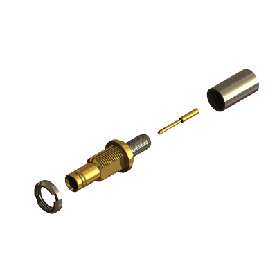 52-254-D6-BD - 1.0/2.3 Rear Mount Bulkhead Crimp/Crimp Jack 75 ohm 