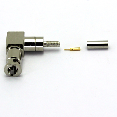 67-104-B126-AB Micro BNC Right Angle Crimp/Crimp Plug (12G) 