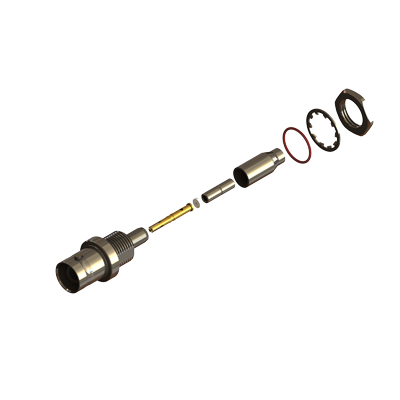 10-268-B6-AB - BNC Front Mount Bulkhead Straight Crimp / Crimp Jack 