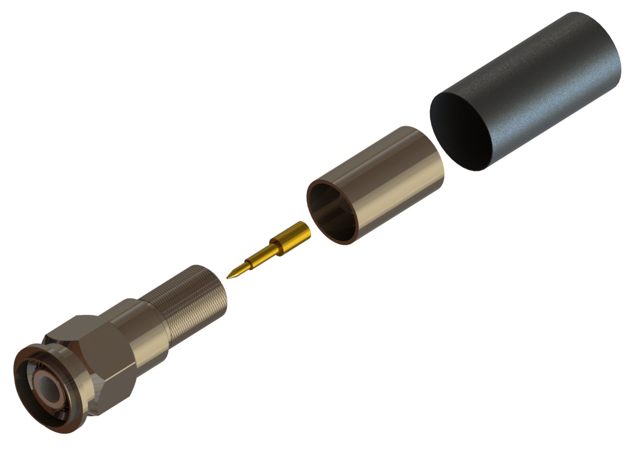 13-025-A3-DE - TNC Solder / Crimp Plug 50 Ohm hex Coulping Nut 