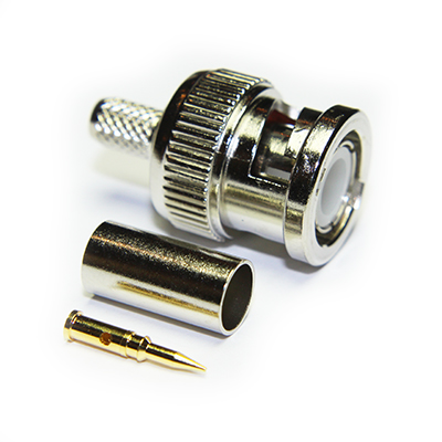 10-006-A0-CF - BNC Straight Crimp / Crimp  Plug  (4 Part) 