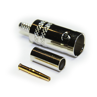 10-054-B36-BD - BNC Straight Crimp / Crimp Jack True 75 Ohm (3GHz) 