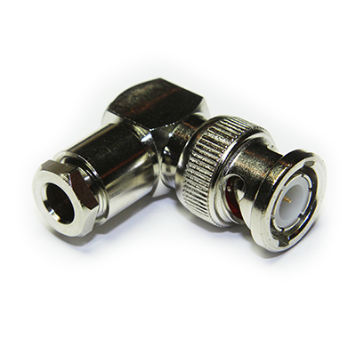 10-100-A3-AH - BNC Right Angle Solder /  Clamp Plug 