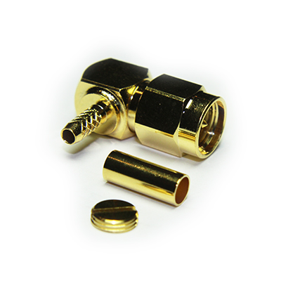 SMA Right Angle Solder / Crimp Plug - Image 1