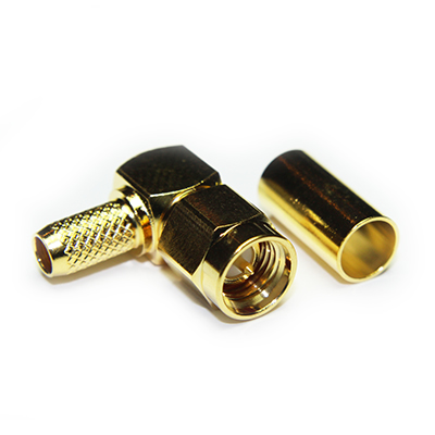 SMA Right Angle Solder / Crimp Plug - Image 1