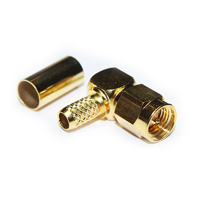 SMA Right Angle Solder / Crimp Plug - Image 1